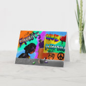 平等、愛、受け入れ手描きアート カード (正面)