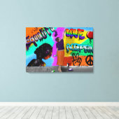 平等、愛、受け入れ手描きアート キャンバスプリント (インサイチュ (ウッドフロア))