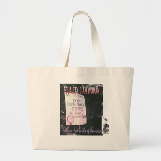 平等、私は女性です ラージトートバッグ (正面)