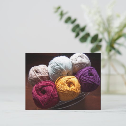 平糸ウール編み物かぎ針葉書 ポストカード (スタンド正面)