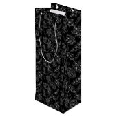 平花柄01bブラックBG ワインギフトバッグ (裏面アングル)