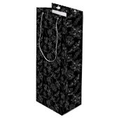 平花柄01bブラックBG ワインギフトバッグ (正面アングル)