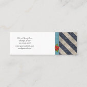 (平行ライン) -灰色の青縞で飾ります スキニー名刺 (裏面)