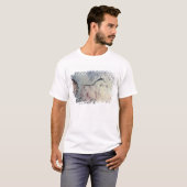 平行ラインmarkiを持つ妊娠したロバの姿 tシャツ (正面フル)