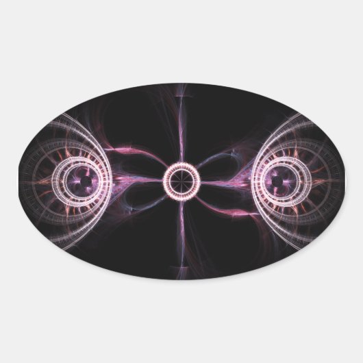 平行宇宙抽象芸術フラクタル芸術 楕円形シール (正面)