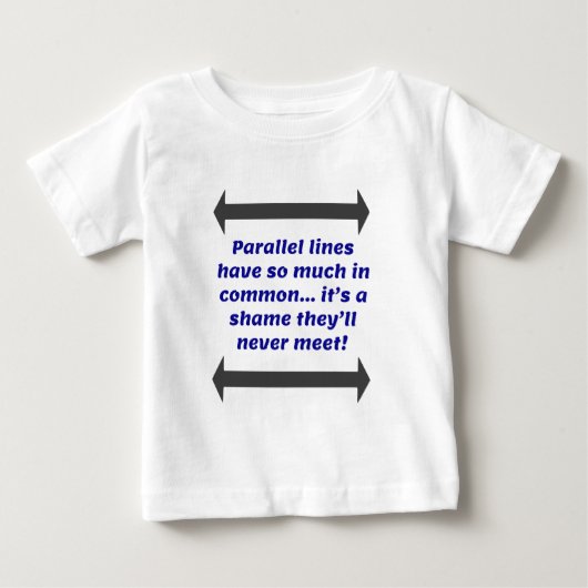 平行線の数学のジョーク ベビーTシャツ (正面)