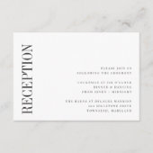 平行 |白モダンと黒のウェディングレセプション エンクロージャーカード (正面)