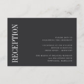 平行 |白モダンと黒のウェディングレセプション エンクロージャーカード (正面)