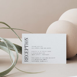 平行 |白モダンと黒のウェディングレセプション エンクロージャーカード