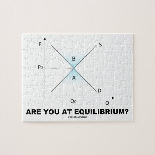 平衡にありますか。 供給および要求のカーブ ジグソーパズル (横)
