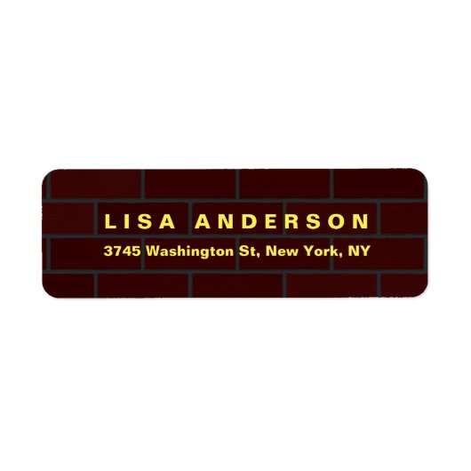 平褐色エレガント赤レンガ壁クリエイティブモダン ラベル (正面)