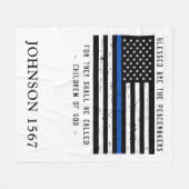 平賛美平兵器隊は細い青い線を取っている フリースブランケット (正面(横))