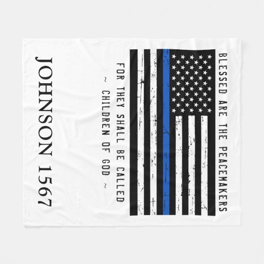 平賛美平兵器隊は細い青い線を取っている フリースブランケット (正面(横))