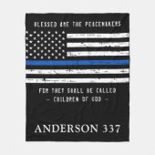 平賛美平和家は青い線の警察だ フリースブランケット (正面)