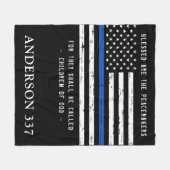 平賛美平和家は青い線の警察だ フリースブランケット (正面(横))