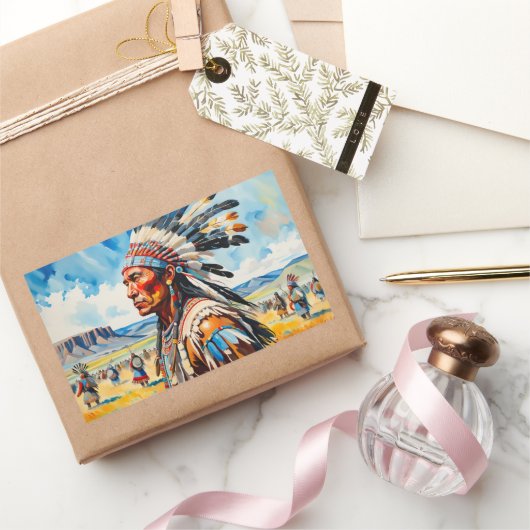 平野に集まること 長方形シール (ギフト)