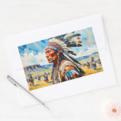 平野に集まること 長方形シール (封筒)