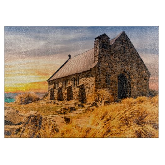 平野の古い古代教会 カッティングボード (正面)