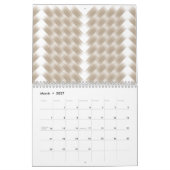 平野を中心とした白い正三角形 カレンダー (3月 2027)