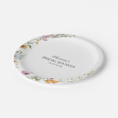 平野ワイルドフラワー丸い葉のフレームブライダルシャワー ペーパープレート (アングル)