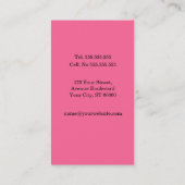 平野及びシンプルなピンクの縦の名刺 名刺 (裏面)