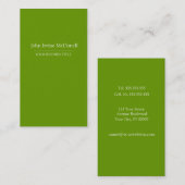 平野及びシンプルな緑の縦の名刺 名刺 (正面/裏面)