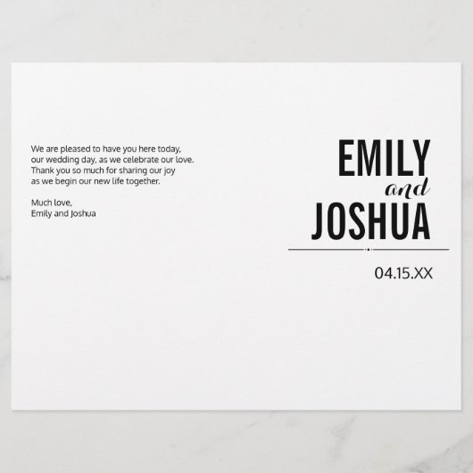 平野結婚式計画カスタムテンプレート (正面)