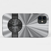 平銀モノグラパーソナライズされたム Case-Mate iPhoneケース (裏面(横))