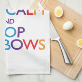 平静およびウンチの虹のユニコーンを保って下さい キッチンタオル (四つ折り)