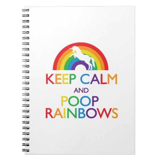 平静およびウンチの虹のユニコーンを保って下さい ノートブック (正面)