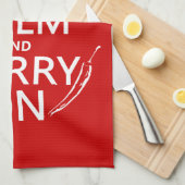 平静およびカレーを保存して下さい キッチンタオル (四つ折り)