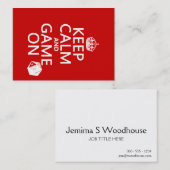 平静およびゲームのオンサイコロ-すべての色--を保って下さい 名刺 (正面/裏面)