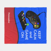 平静およびゲームを保って下さい フリースブランケット (正面(横))