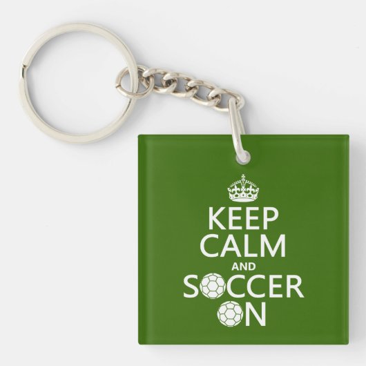 平静およびサッカーを保って下さい キーホルダー (正面)