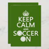 平静およびサッカーを保って下さい 招待状 (正面/裏面)