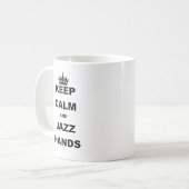 平静およびジャズHANDS.pngを保って下さい コーヒーマグカップ (正面左)