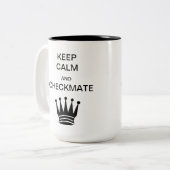 平静およびチェックメートのツートーンマグを保って下さい ツートーンマグカップ (正面左)