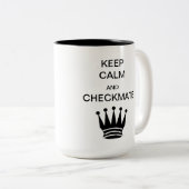 平静およびチェックメートのツートーンマグを保って下さい ツートーンマグカップ (正面右)