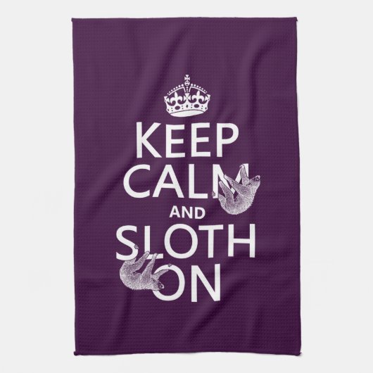 平静および怠惰を保って下さい キッチンタオル (縦)