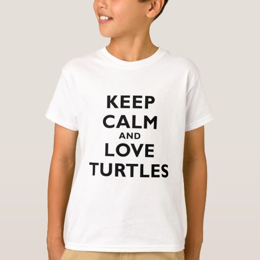 平静および愛カメを飼って下さい Tシャツ (正面)