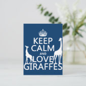 平静および愛キリン-すべての色--を飼って下さい ポストカード (スタンド正面)