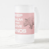 平静および愛サイのサイのデザインのマグを保って下さい フロストグラスビールジョッキ (正面右)