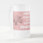 平静および愛サイのサイのデザインのマグを保って下さい フロストグラスビールジョッキ (正面左)