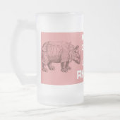 平静および愛サイのサイのデザインのマグを保って下さい フロストグラスビールジョッキ (左)