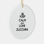 平静および愛ズッキーニを保存して下さい セラミックオーナメント (右)