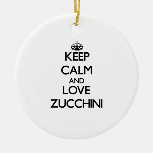平静および愛ズッキーニを保存して下さい セラミックオーナメント (正面)