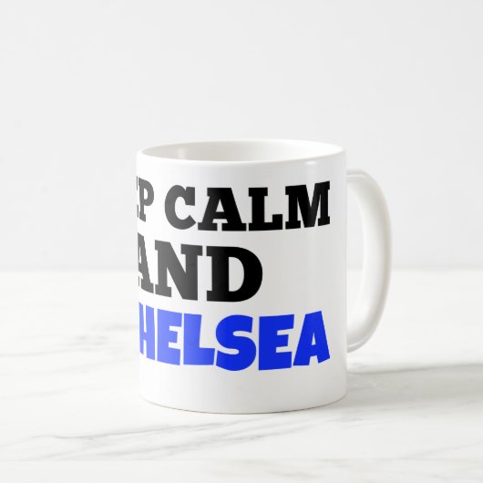 平静および愛チェルシーを保って下さい! コーヒーマグカップ (正面右)