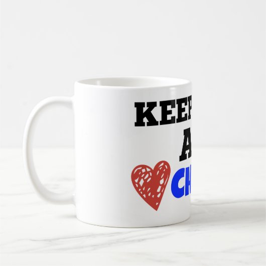 平静および愛チェルシーを保って下さい! コーヒーマグカップ (左)