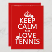 平静および愛テニスを保って下さい 招待状 (正面/裏面)