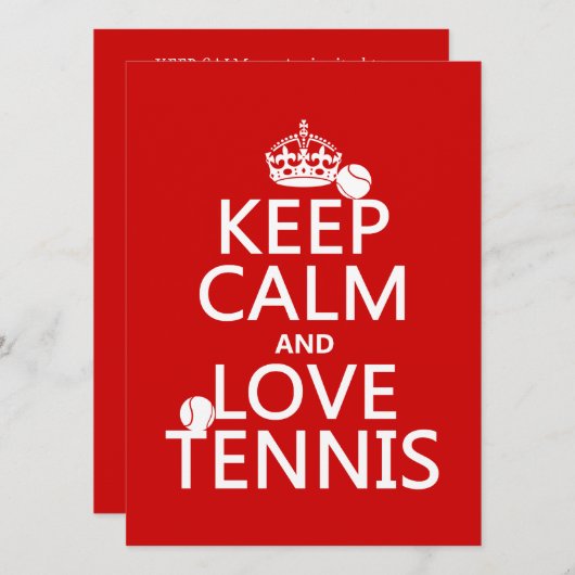 平静および愛テニスを保って下さい 招待状 (正面/裏面)